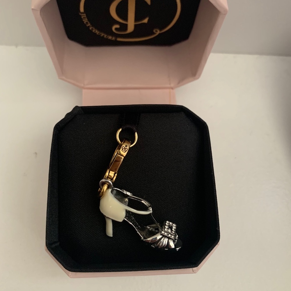 Juicy Couture Peep Toe Shoe Silver Charm
